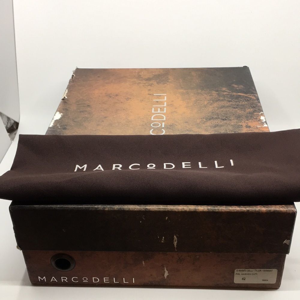 Marco Delli Tyler Ankle Boots mahogany suede and British tan leather Sz EU 42 M9 - Picture 16 of 16